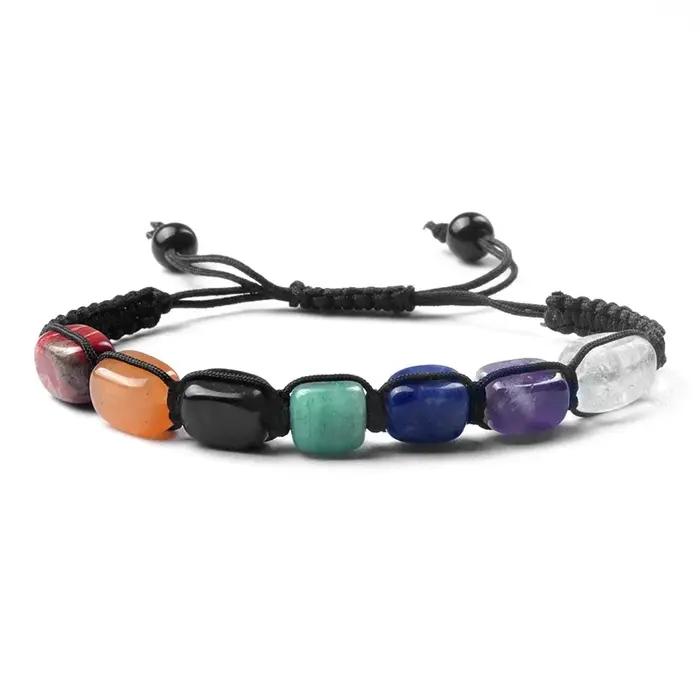 Bracelet 7 chakras en pierre naturelle et cristal