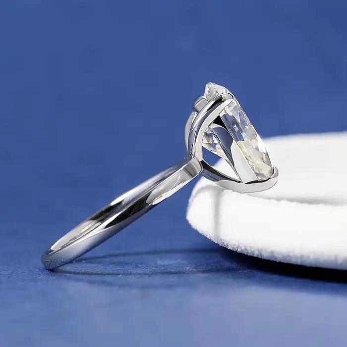 Bagues Moissanite couleur D coupe poire 1-4 Carat