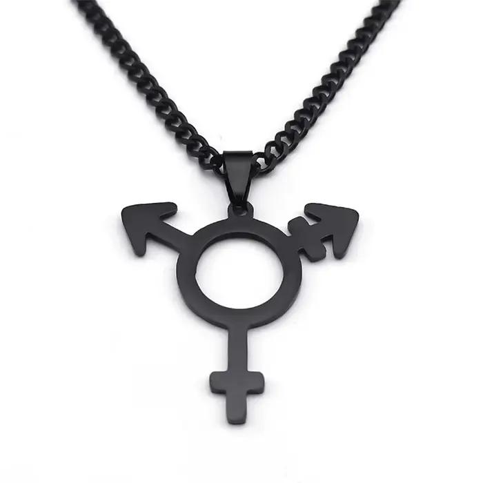 Collier pendentif triangle en acier inoxydable pour hommes et femmes