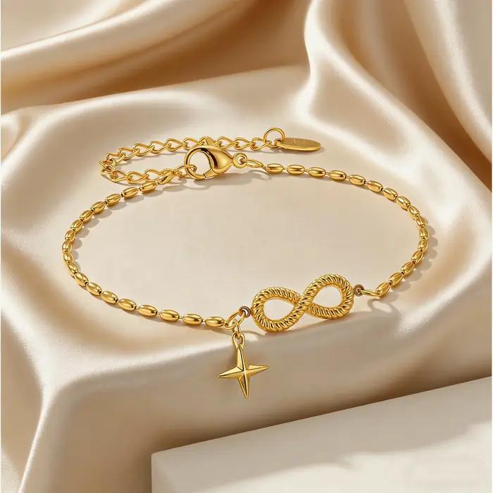 Bracelet simple avec symbole d'étoile infinie pour femmes