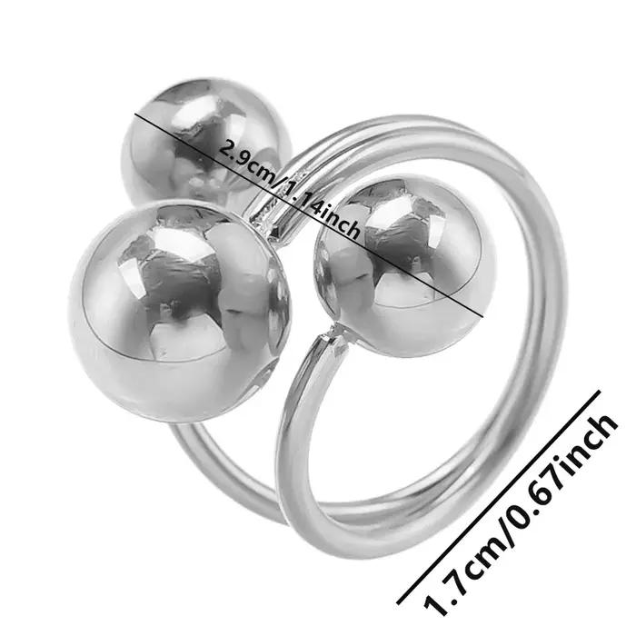 Bague circulaire brillante en acier inoxydable, 1 pièce, personnalité surnaturelle, haute qualité po