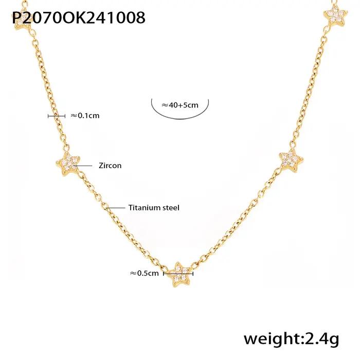 Collier étoile tendance en acier inoxydable pour femmes