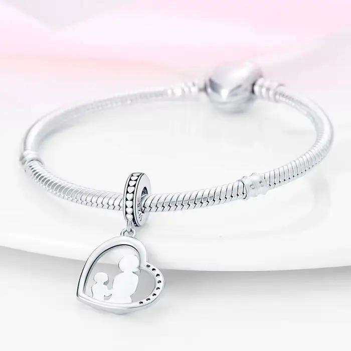 925 argent sterling original mère fille meilleur ami perles breloque bracelet à bricoler soi-même collier fiançailles anniversaire bijoux cadeau