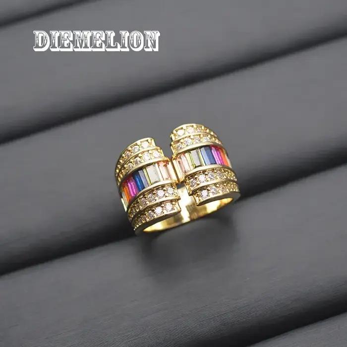 Bague de Luxe en Baguette de Couleur Murale pour Femme