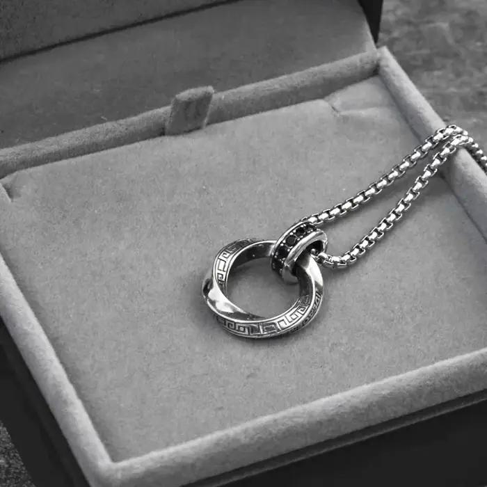 Collier Pendentif Homme Vintage en Argent Sterling 925 Hip Hop pour Femme