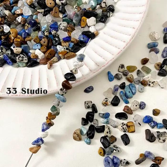 Perles en pierre naturelle de Dalmatien, perles en vrac, fabrication artisanale de bracelets, colliers, accessoires de bijouterie, fournitures d'artisanat