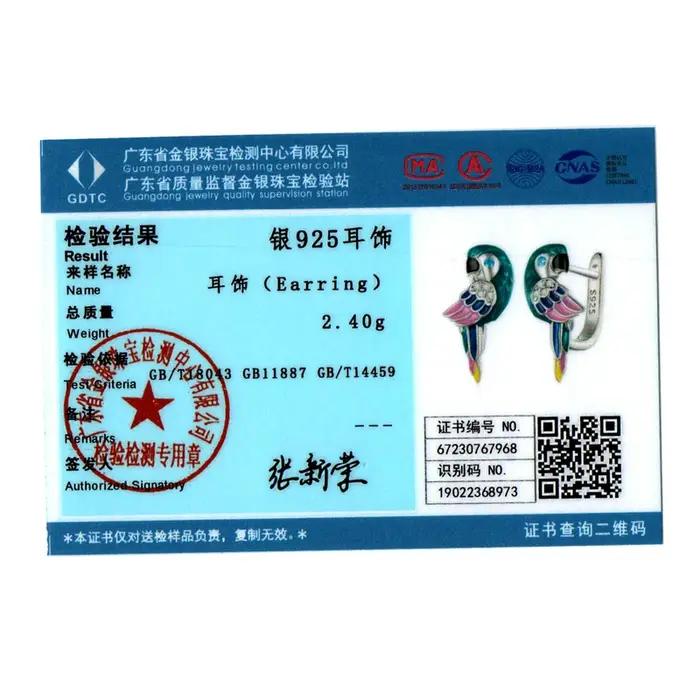WOSTU 925 en argent Sterling arc-en-ciel perroquet boucles d'oreilles pour les femmes mignon animal de compagnie oiseau CZ oreille Clips fille anniversaire bijoux cadeau de famille