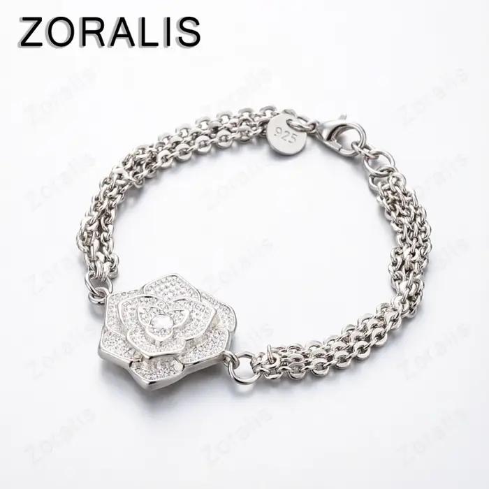Bracelets avec pendentif fleur de rose en or 18 carats pour femmes, bijoux à la mode, cadeau de noël