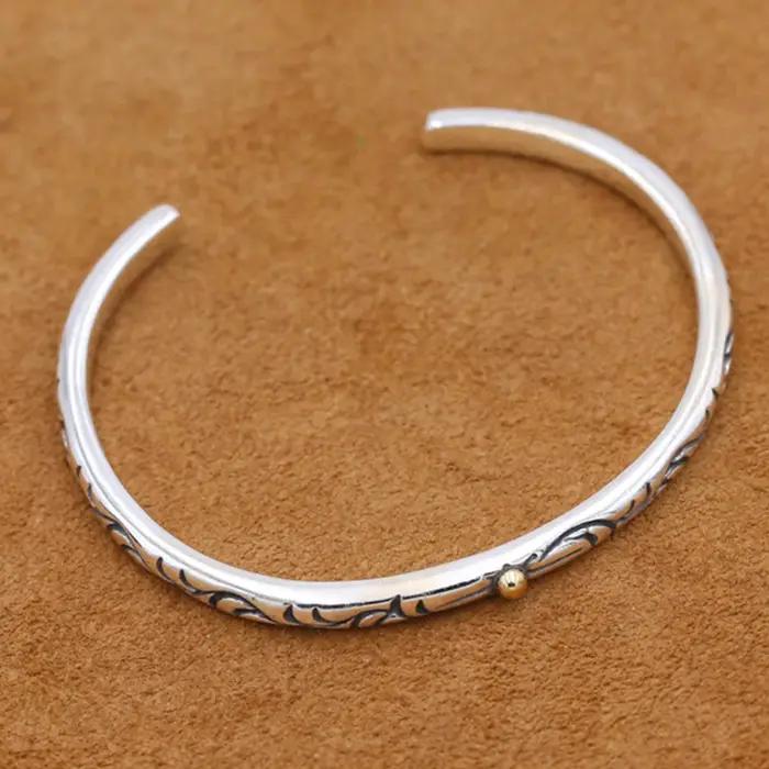 Bracelet en argent sterling 925 fin et élégant avec motif plume pour femmes occasions formelles