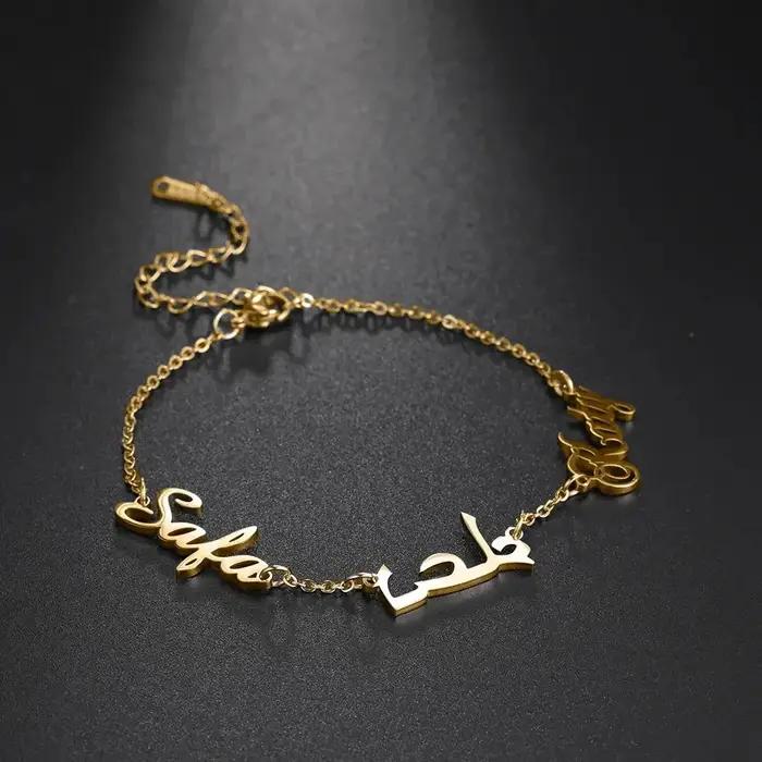 Bracelet personnalisé familial en acier inoxydable avec nom pour femmes hommes couple amie sœur mère père occasions spéciales cadeaux personnalisés