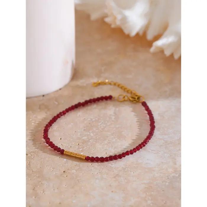 Yhpup Ancora Ankela Bracelet fin en cristal rouge mode populaire