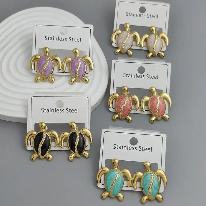 Boucles d'oreilles en forme de tortue de mer pour femmes