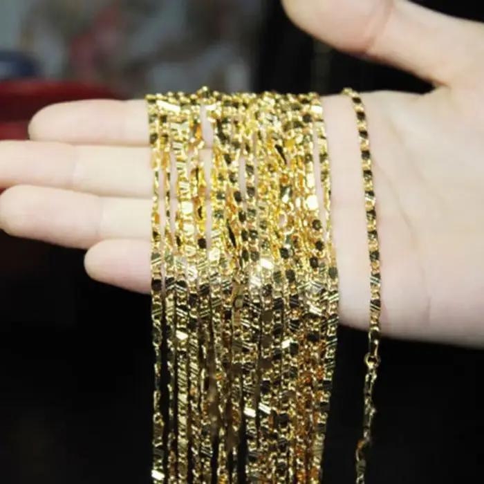 Collier rempli de couleur or 18 carats pour femmes et hommes