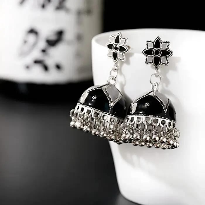 Boucles d'oreilles cloche en émail pour femmes
