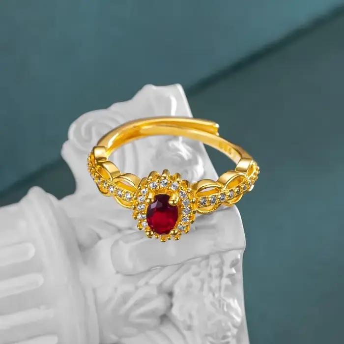 Bague en or véritable 14 carats pour femme
