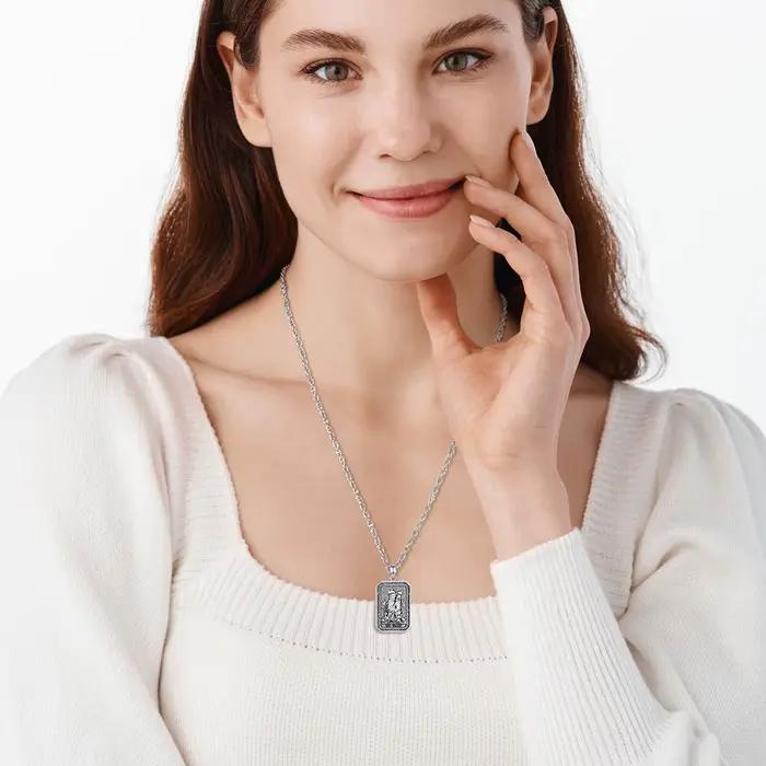 Collier avec pendentif en cuivre vintage, cartes de tarot Eudora The Tower, arcana majeur, divination, bijoux spirituels, amulette, cadeau pour femmes et hommes