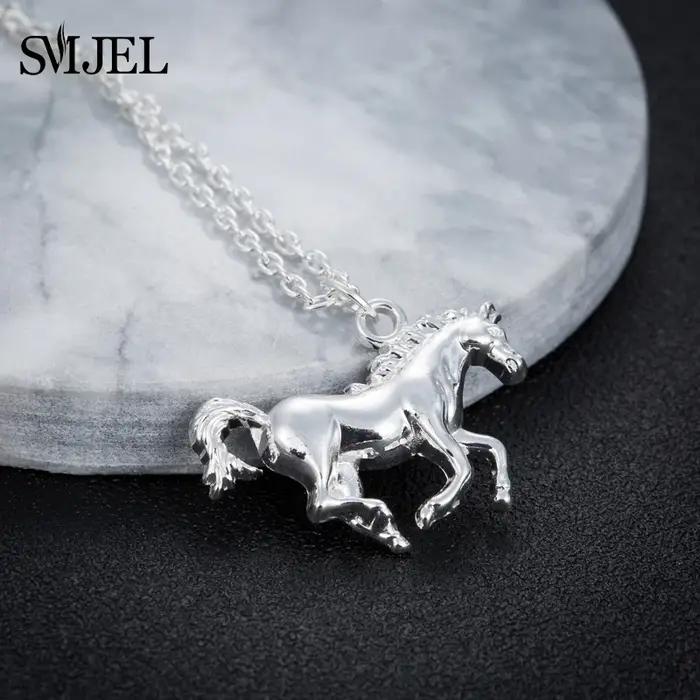 Colliers en métal motif cheval pour femmes et hommes