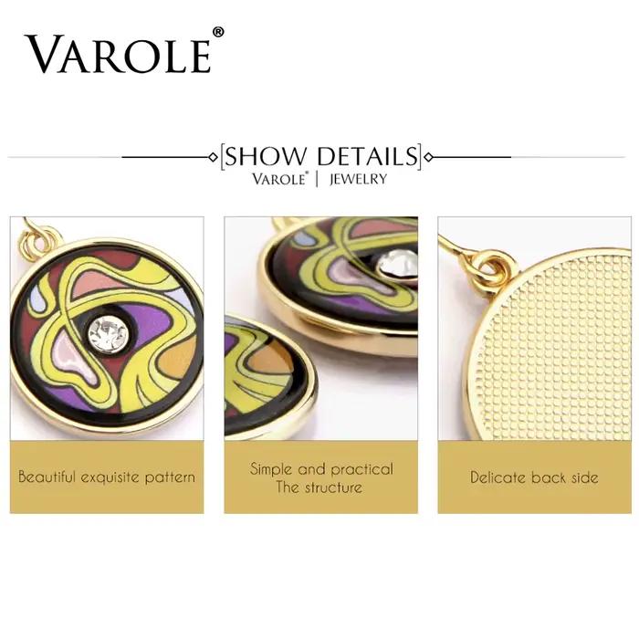 VAROLE – boucles d'oreilles pendantes indiennes pour femmes, classiques, Vintage, peintes, Style ethnique bohème, géométrique