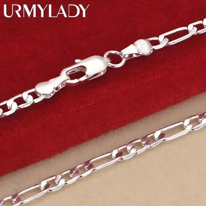 Noble nouvelle arrivée 925 en argent sterling 4MM chaîne pour hommes femmes Bracelet collier ensemble de bijoux dame cadeaux de noël breloques de mariage