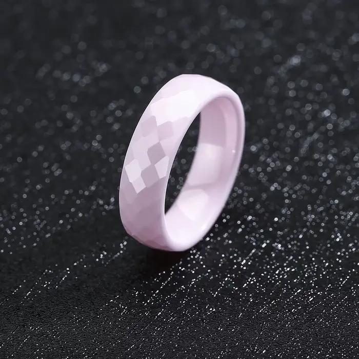 Bague en céramique 6 mm unisexe pour homme et femme, noire, blanche, bleue, verte, rose, violette, simple, alliance de mariage, bague de promesse, hypoallergénique