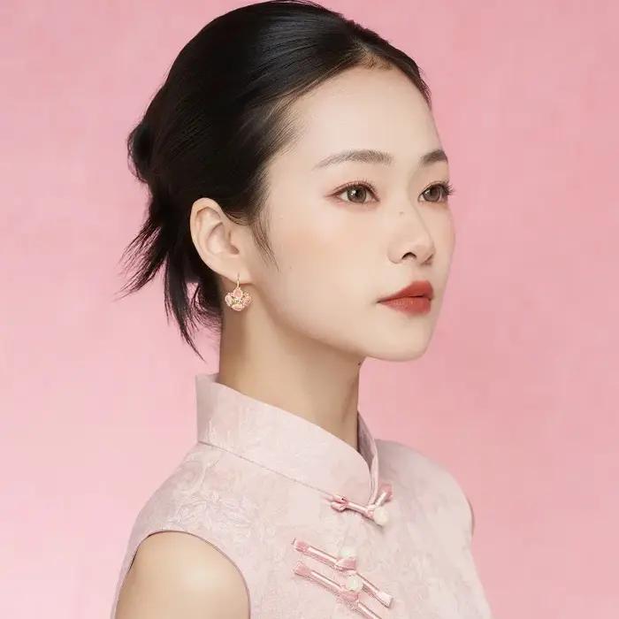 Boucles d'oreilles en pétales de fleurs roses pour femmes