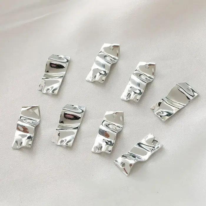 Boucles d'oreilles rectangulaires concaves et convexes à Double trou