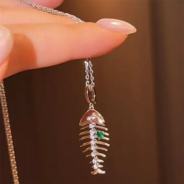 Collier tendance en diamants verts plaqués argent avec cristal et zirconium pour femmes occasions spéciales mariage soirée festive