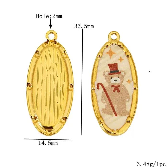 3 pièces en acier inoxydable émail coloré petit ours/amour breloques pendentifs pour Bracelets à bricoler soi-même bijoux boucles d'oreilles faisant des accessoires