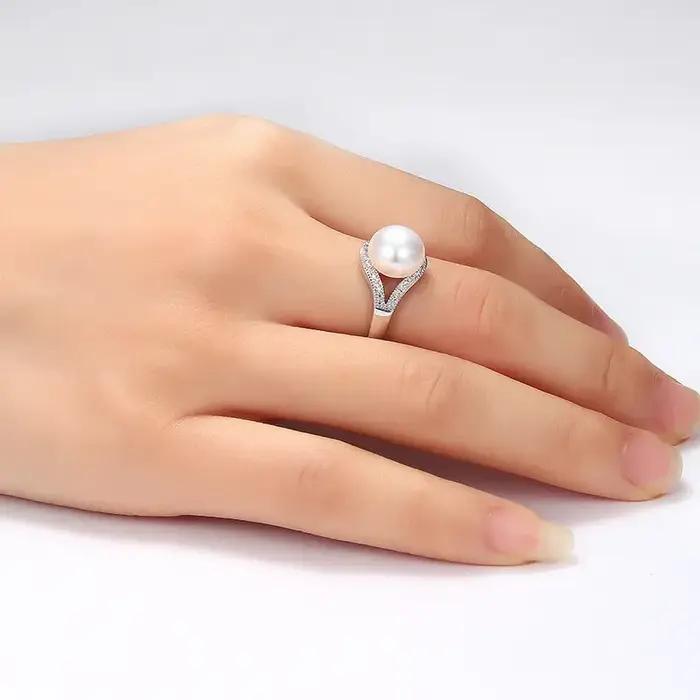 2020 nouveaux bijoux en perles à la mode bagues de luxe 100% véritable perle d'eau douce naturelle bague réglable pour