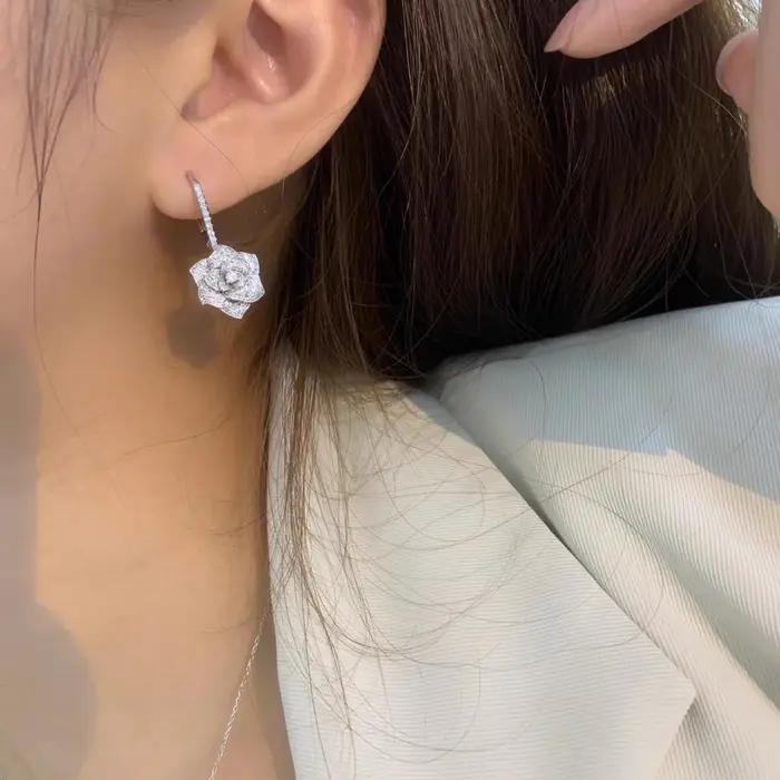 Foyimagination-Boucles d'oreilles en diamant à haute teneur en carbone pour femmes