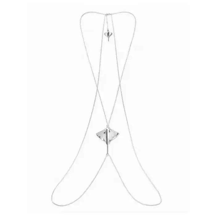 Collier en diamant géométrique moderne pour femmes soirées et occasions spéciales avec pendentif en zirconium blanc et noir