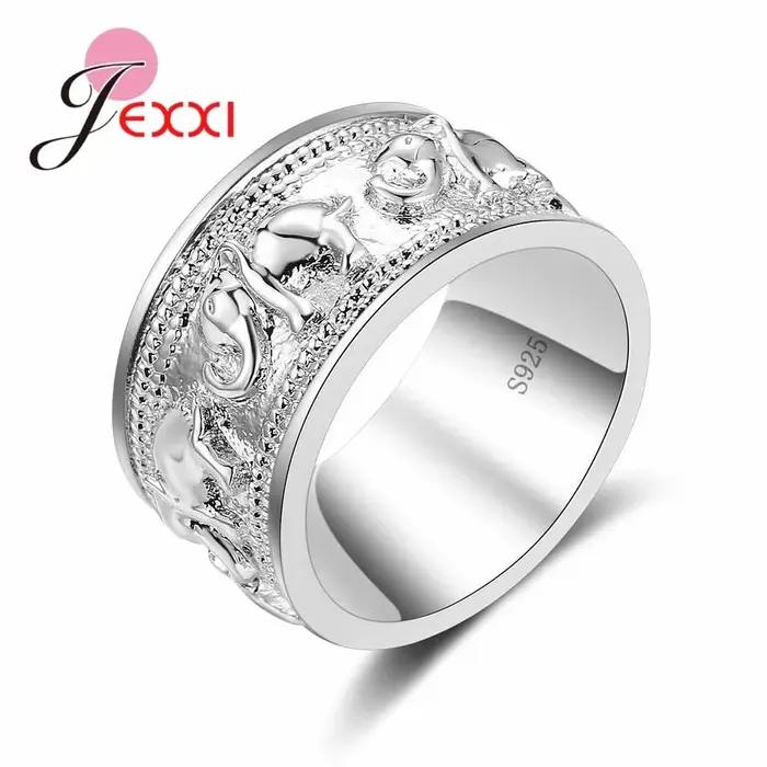 Bagues en forme d'éléphant en argent Sterling 925, accessoire de mode pour filles, bague de fête de