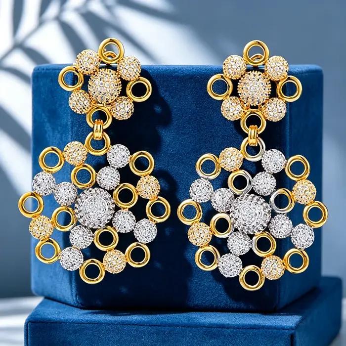 Boucles d'oreilles GODKI en zircone cubique dorées pour femmes, bijoux de mariage et occasions spéciales