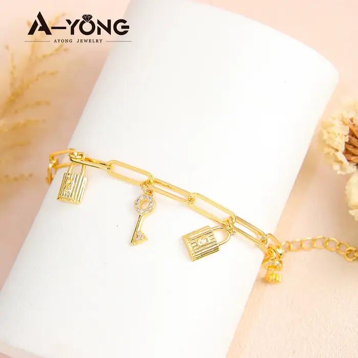 Bracelet de mode de dubaï plaqué or 21 carats