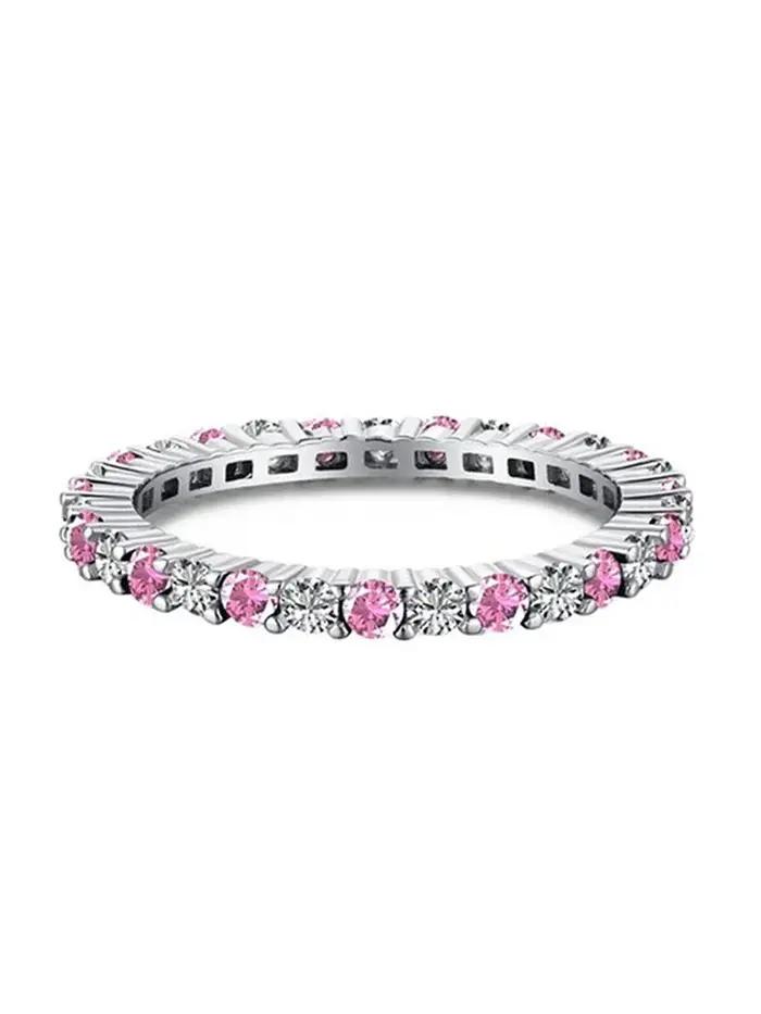 Bague en argent sterling 925 sertie de zircon blanc élégante pour femmes occasions formelles et quotidiennes alliance mariage bijoux personnalisés