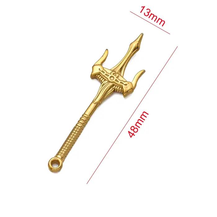 Breloques en forme d'épée de chevalier en acier inoxydable, 5 pièces, breloques d'armes froides anciennes pour bricolage, collier, Bracelet, boucle d'oreille, fabrication de bijoux