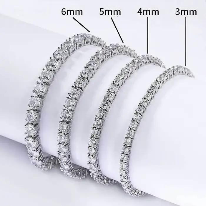 Bracelet de tennis en Zircon plaqué argent 925