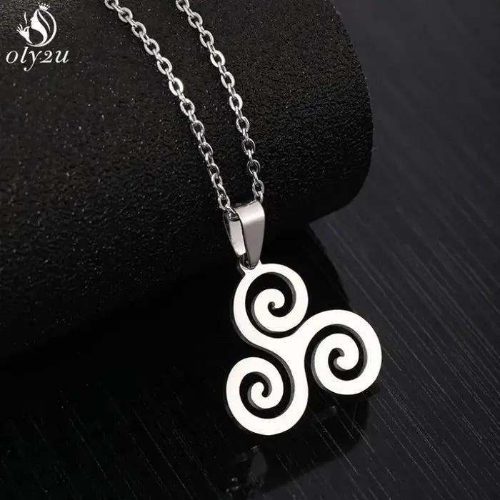 Collier Pendentif Inspiré du Triskelion de Teen Wolf, Bijou de Mode Cinématographique pour Femme, en