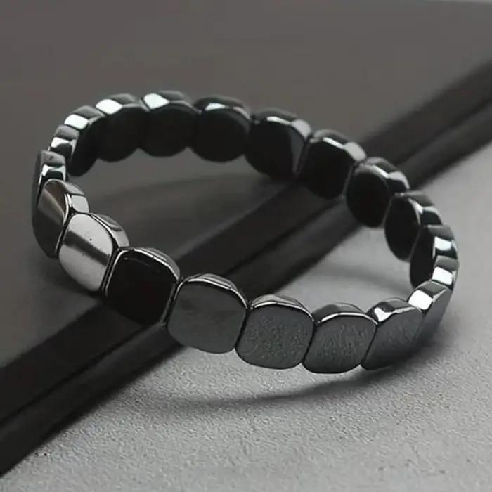 Bracelet en hématite magnétique pour hommes