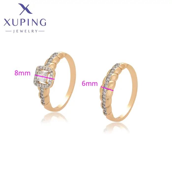 Bagues en alliance environnemental copper plaquées or avec pierres synthétiques cubiques de zirconie pour femmes occasions spéciales