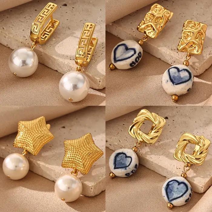 Boucles d'oreilles étoile géométrique pour femmes