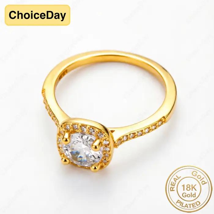 Bague délicate en zircon carré plaquée or 18 carats alliance de mariage pour femme occasions spéciales fiançailles fêtes