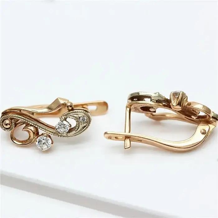 Boucles d'oreilles géométriques plaquées or rose violet 14 carats pour femmes