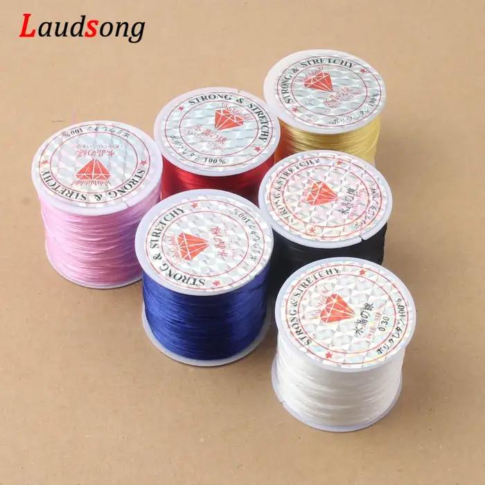 60M 0.5-1.2mm solide élastique cristal perles cordon Bracelet collier fil extensible chaîne pour la fabrication de bijoux bricolage ligne Flexible