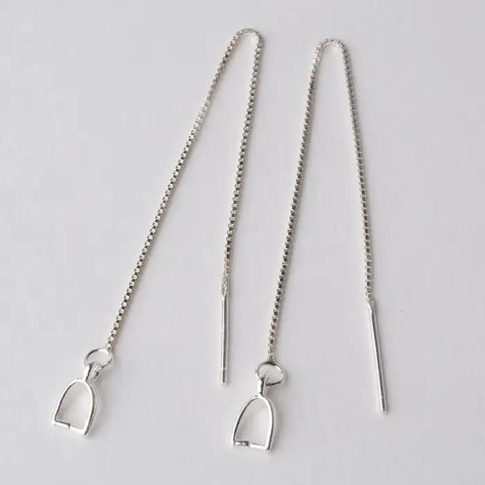 Fil d'Oreille en Argent Sterling 925 Massif, Boîte avec Pendentif de Bail, Connecteur Brabant