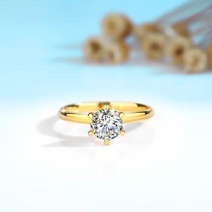 Bagues Moissanite en or véritable 18K pour femmes