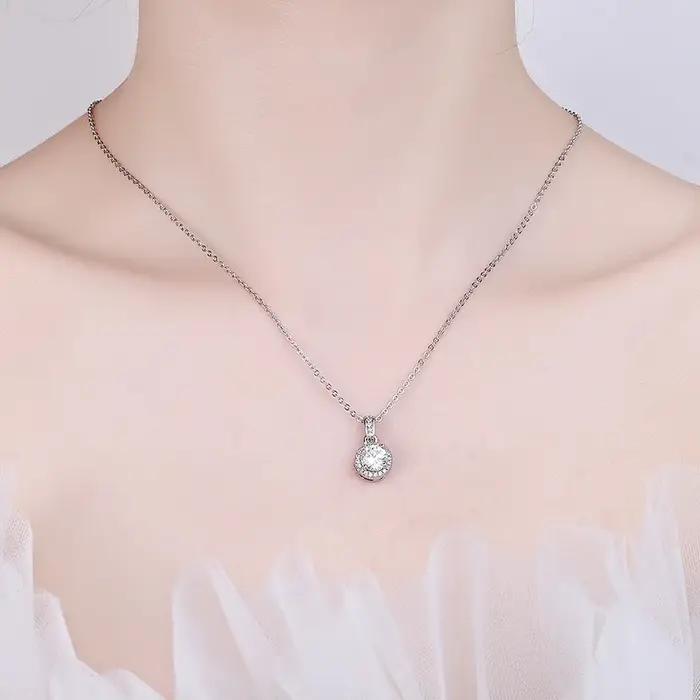 Collier Moissanite véritable pour femmes