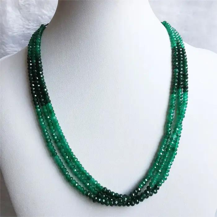 Collier émeraude verte Double couleur pour femmes