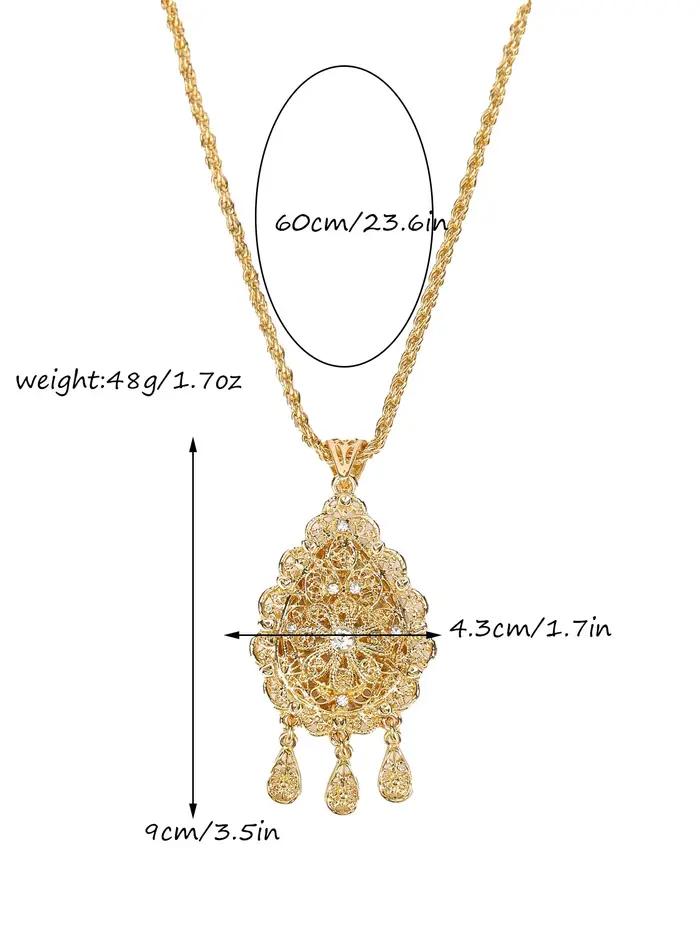 Collier de fleurs incrustées en forme de goutte d'eau pour femme
