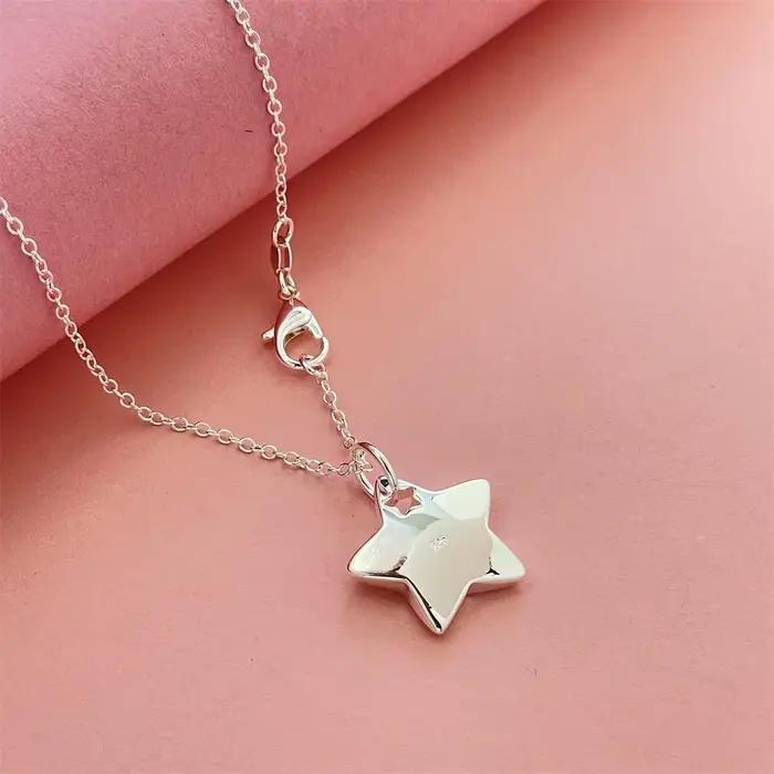 Collier pendentif étoile en argent Sterling 925
